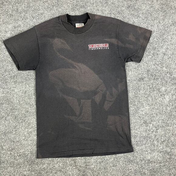 Oneita T-Shirt Mens Size S Black Towne Meadows Timberwolves Wolf Graphic Tee - Picture 4 of 9